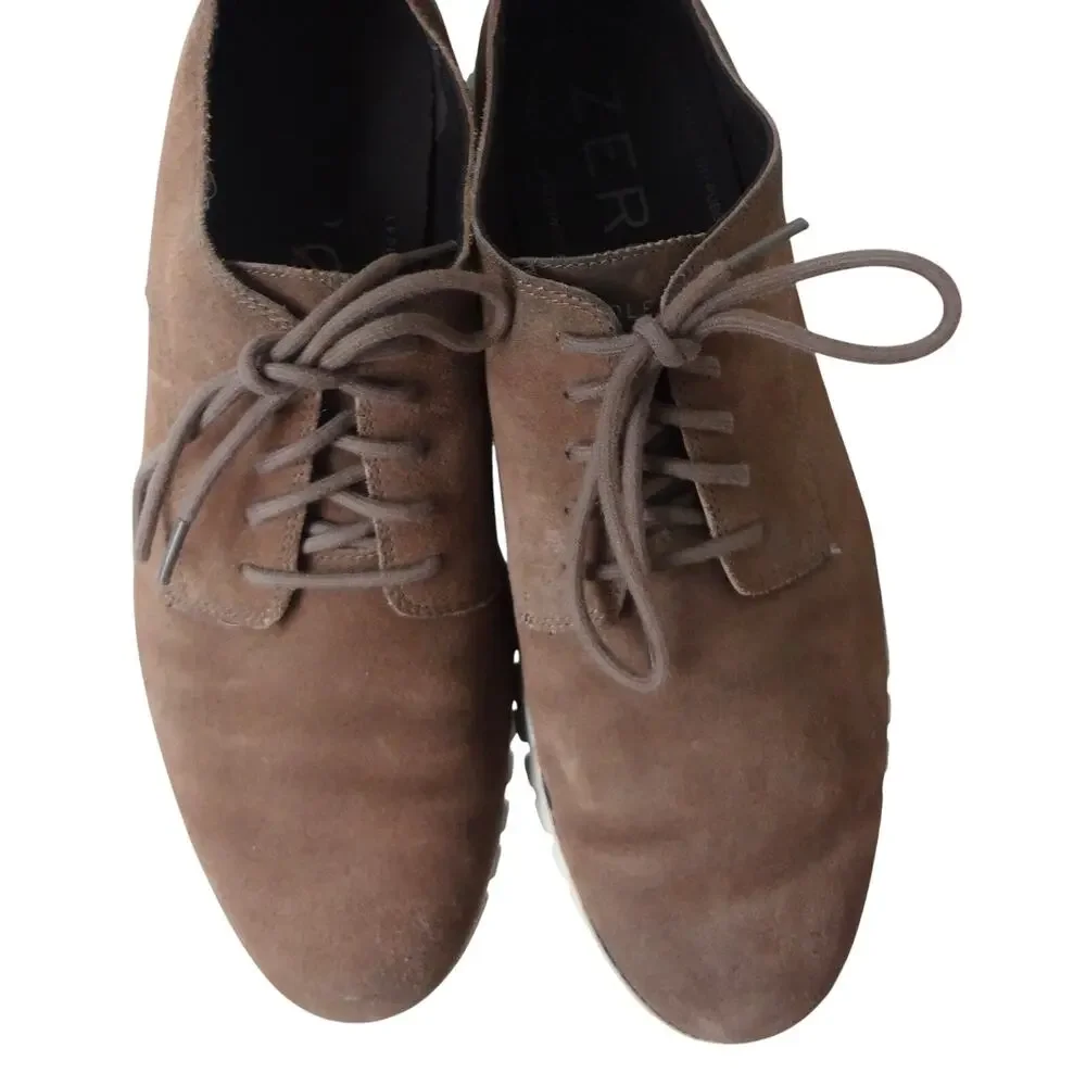 Cole Haan Zerogrand Remastered Plain Toe Oxford Sneaker Brown Suede Mens 13 M